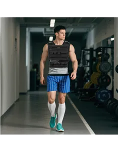 SPORTNOW 20KG Adjustable Weighted Vest, Running Weight Vest, with 30 Metal Weights, Reflective Strips, for Running, Exercise 2
