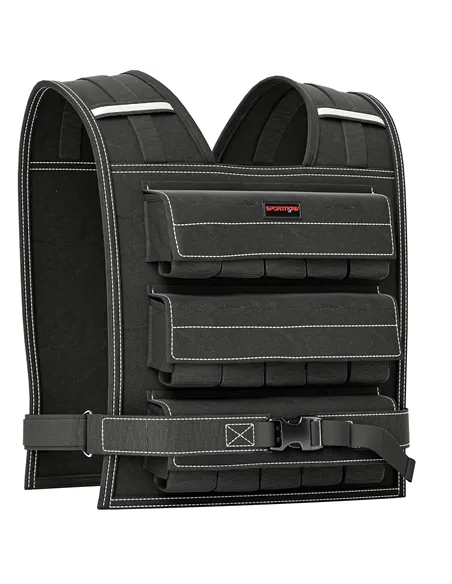 SPORTNOW 15KG Adjustable Weighted Vest, Running Weight Vest, with 30 Metal Weights, Reflective Strips, for Running, Exercise