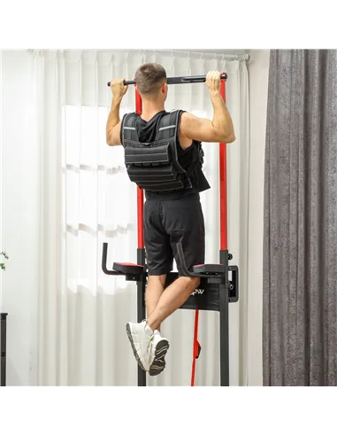 SPORTNOW 15KG Adjustable Weighted Vest, Running Weight Vest, with 30 Metal Weights, Reflective Strips, for Running, Exercise