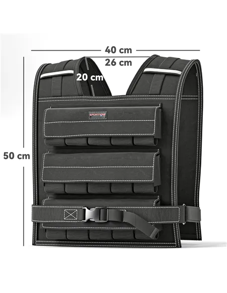SPORTNOW 15KG Adjustable Weighted Vest, Running Weight Vest, with 30 Metal Weights, Reflective Strips, for Running, Exercise