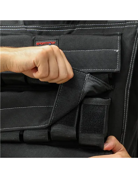 SPORTNOW 15KG Adjustable Weighted Vest, Running Weight Vest, with 30 Metal Weights, Reflective Strips, for Running, Exercise