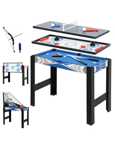 SPORTNOW 5-in-1 Multi Games Table, with Pool, Table Tennis, Basketball, Hockey, Archery, Blue