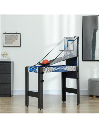 SPORTNOW 5-in-1 Multi Games Table, with Pool, Table Tennis, Basketball, Hockey, Archery, Blue