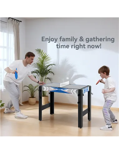 SPORTNOW 5-in-1 Multi Games Table, with Pool, Table Tennis, Basketball, Hockey, Archery, Blue