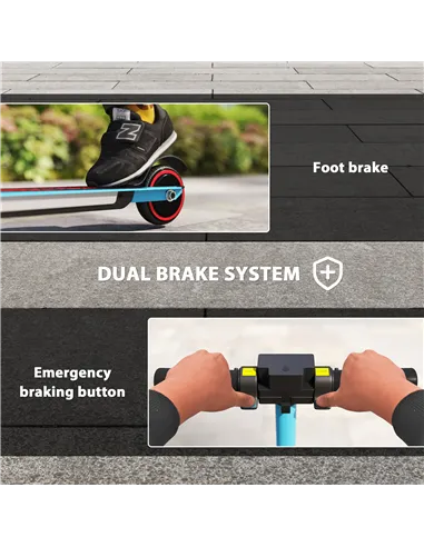 SPORTNOW Folding Electric Scooter for Kids, with Dual Brakes, Front Suspension, LED Colourful Lights, Blue