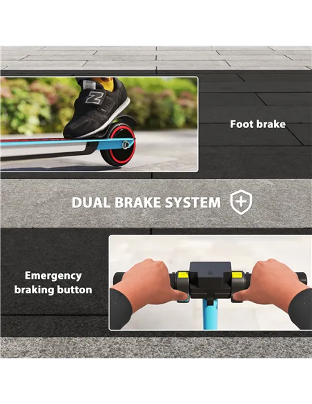 SPORTNOW Folding Electric Scooter for Kids, with Dual Brakes, Front Suspension, LED Colourful Lights, Blue