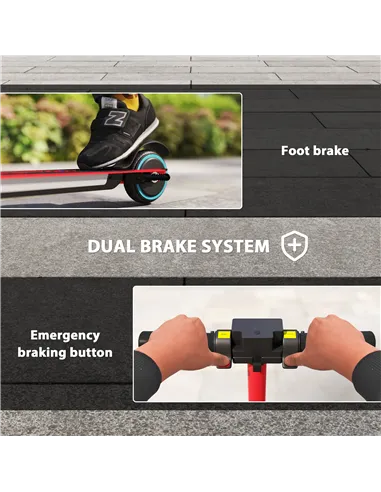 SPORTNOW Folding Electric Scooter for Kids, with Dual Brakes, Front Suspension, LED Colourful Lights, Red