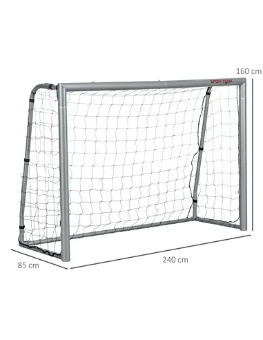 SPORTNOW 8ft x 5ft Football Goal, Set of 2 Football Net for Garden, Training Goal with Ground Stakes, Steel Frame