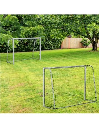 SPORTNOW 6ft x 4ft Football Goal, Set of 2 Football Net for Garden, Training Goal with Ground Stakes, Steel Frame