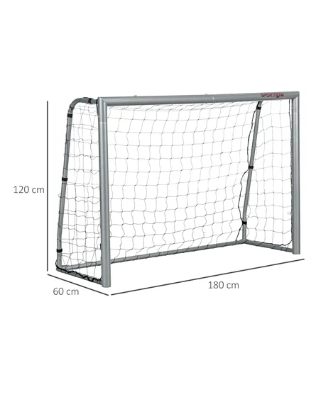 SPORTNOW 6ft x 4ft Football Goal, Set of 2 Football Net for Garden, Training Goal with Ground Stakes, Steel Frame