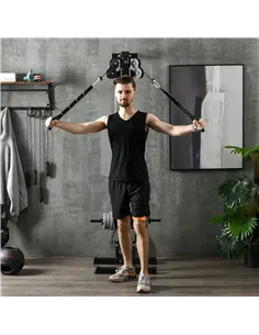 SPORTNOW Wall Mount Cable Machine, 15 Positions Adjustable Cable Crossover Machine Dual Pulley System for Home Gym 2