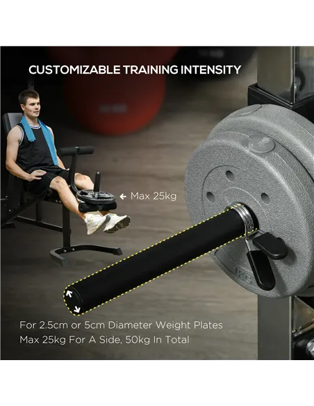 SPORTNOW Smith Machine & Cable Pulley System with Adjustable Weight Bench, Multifunction Home Gym Power Rack with Lat Pull Down 