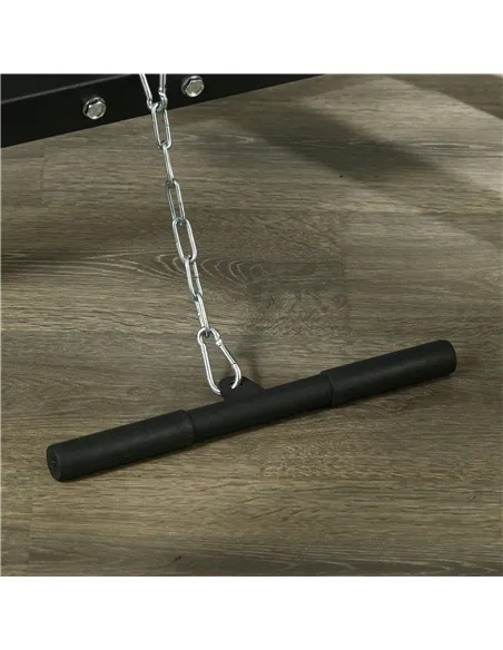 SPORTNOW Smith Machine & Cable Pulley System with Adjustable Weight Bench, Multifunction Home Gym Power Rack with Lat Pull Down 