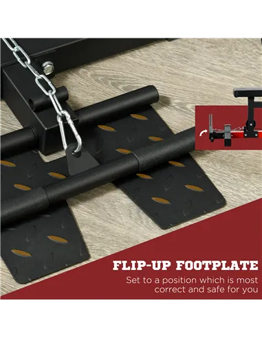 SPORTNOW Pull Up Station, Power Cage with Adjustable Seat, for Home Gym - Red