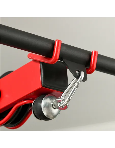 SPORTNOW Pull Up Station, Power Cage with Adjustable Seat, for Home Gym - Red