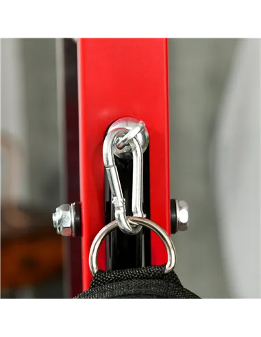 SPORTNOW Pull Up Station, Power Cage with Adjustable Seat, for Home Gym - Red