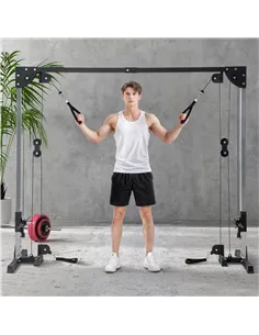 SPORTNOW Multi Home Gyms with Cable Pulley System, Cable Crossover Machine with 4 Handles for Full Body Strength Training, Power 2
