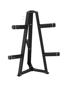 SPORTNOW Weight Tree Weight Rack for 5cm Weight Plates and Barbell Bar with 6 Fasten Clamps, 300kg Capacity