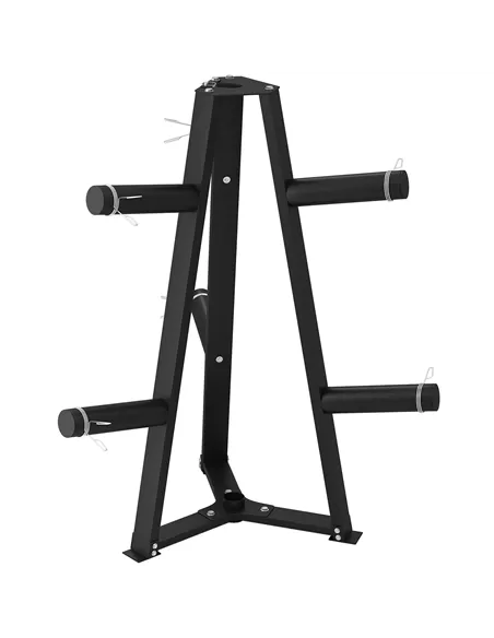 SPORTNOW Weight Tree Weight Rack for 5cm Weight Plates and Barbell Bar with 6 Fasten Clamps, 300kg Capacity