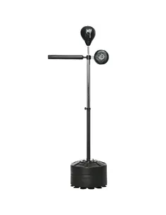 SPORTNOW Adjustable Speed Bag, Boxing Bag, with Stand, Reflex Bar, Punching Pad, Black
