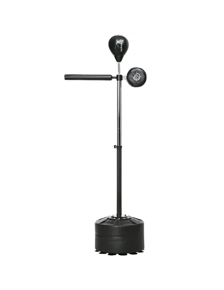 SPORTNOW Adjustable Speed Bag, Boxing Bag, with Stand, Reflex Bar, Punching Pad, Black
