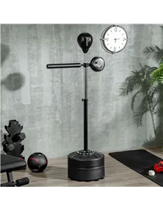 SPORTNOW Adjustable Speed Bag, Boxing Bag, with Stand, Reflex Bar, Punching Pad, Black 2