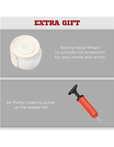 SPORTNOW Adjustable Speed Bag, Boxing Bag, with Stand, Reflex Bar, Punching Pad, Black