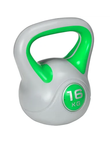 SPORTNOW Kettlebell, 16kg Kettle Bells with Handle for Home Gym Weight Lifting and Strength Training, Green and Grey
