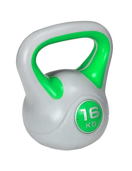 SPORTNOW Kettlebell, 16kg Kettle Bells with Handle for Home Gym Weight Lifting and Strength Training, Green and Grey