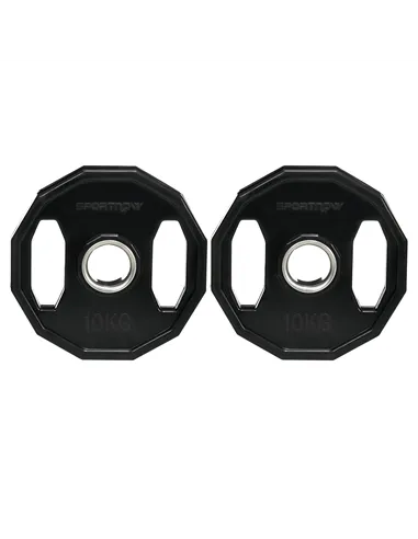 SPORTNOW Olympic Weight Plates Set, Metal and Rubber Bumper Plates Weights Discs with 2"/5cm Holes, for Home Gym Weight Lifting 