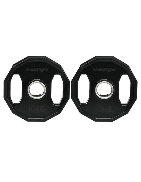 SPORTNOW Olympic Weight Plates Set, Metal and Rubber Bumper Plates Weights Discs with 2"/5cm Holes, for Home Gym Weight Lifting 