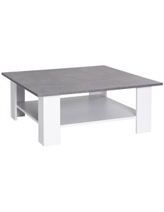 HOMCOM Square Coffee Table, Wooden Coffee Table with Storage, Cocktail Center Tea Table for Home Office, 80W x 80D x 31.5Hcm, Gr