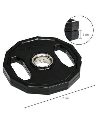 SPORTNOW Olympic Weight Plates Set, Metal and Rubber Bumper Plates Weights Discs with 2"/5cm Holes, for Home Gym Weight Lifting 