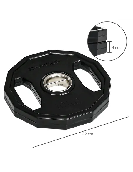 SPORTNOW Olympic Weight Plates Set, Metal and Rubber Bumper Plates Weights Discs with 2"/5cm Holes, for Home Gym Weight Lifting 