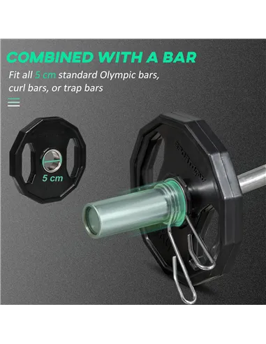 SPORTNOW Olympic Weight Plates Set, Metal and Rubber Bumper Plates Weights Discs with 2"/5cm Holes, for Home Gym Weight Lifting 