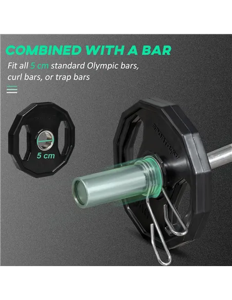 SPORTNOW Olympic Weight Plates Set, Metal and Rubber Bumper Plates Weights Discs with 2"/5cm Holes, for Home Gym Weight Lifting 