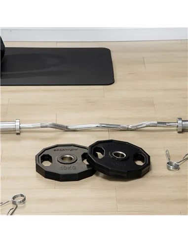 SPORTNOW Olympic Weight Plates Set, Metal and Rubber Bumper Plates Weights Discs with 2"/5cm Holes, for Home Gym Weight Lifting 