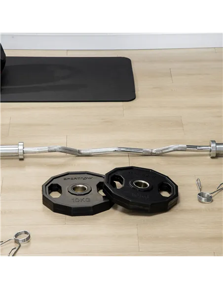 SPORTNOW Olympic Weight Plates Set, Metal and Rubber Bumper Plates Weights Discs with 2"/5cm Holes, for Home Gym Weight Lifting 