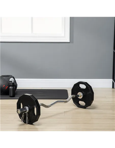 SPORTNOW Olympic Weight Plates Set, Metal and Rubber Bumper Plates Weights Discs with 2"/5cm Holes, for Home Gym Weight Lifting 