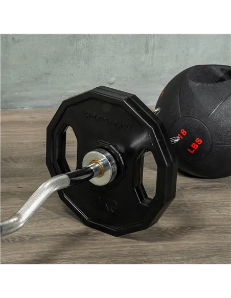 SPORTNOW Olympic Weight Plates Set, Metal and Rubber Bumper Plates Weights Discs with 2"/5cm Holes, for Home Gym Weight Lifting 