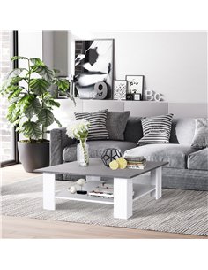 HOMCOM Square Coffee Table, Wooden Coffee Table with Storage, Cocktail Center Tea Table for Home Office, 80W x 80D x 31.5Hcm, Gr 2