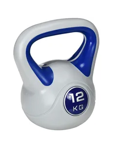 SPORTNOW Kettlebell, 12kg Kettle Bells with Handle for Home Gym Weight Lifting and Strength Training, Dark Blue and Grey