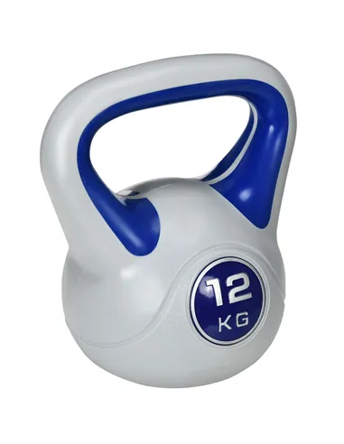 SPORTNOW Kettlebell, 12kg Kettle Bells with Handle for Home Gym Weight Lifting and Strength Training, Dark Blue and Grey