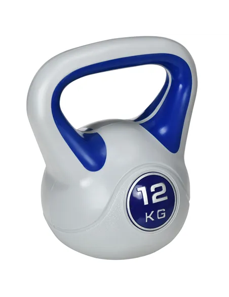 SPORTNOW Kettlebell, 12kg Kettle Bells with Handle for Home Gym Weight Lifting and Strength Training, Dark Blue and Grey
