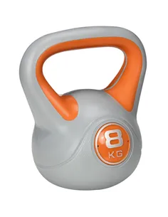 SPORTNOW Kettlebell, 8kg Kettle Bells with Handle for Home Gym Weight Lifting and Strength Training, Orange and Grey