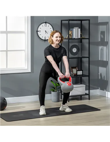 SPORTNOW Kettlebell, 14kg Kettle Bells with Handle for Home Gym Weight Lifting and Strength Training, Red and Grey