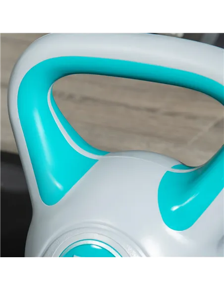 SPORTNOW Kettlebell, 10kg Kettle Bells with Handle for Home Gym Weight Lifting and Strength Training, Light Blue and Grey