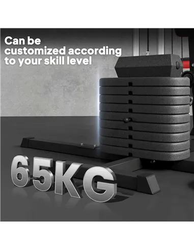 SPORTNOW Multi Gym Workout Station, Weight Machine with 65kg Weight Stack, Sit Up Bench, Push Up Stand, Dip Station