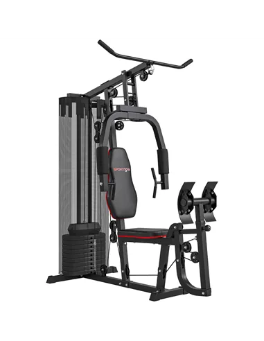 SPORTNOW Weights Machine, Multi Gym with 45kg Weight Stack, Compact Home Gym Leg Press Machine for Full Body Training