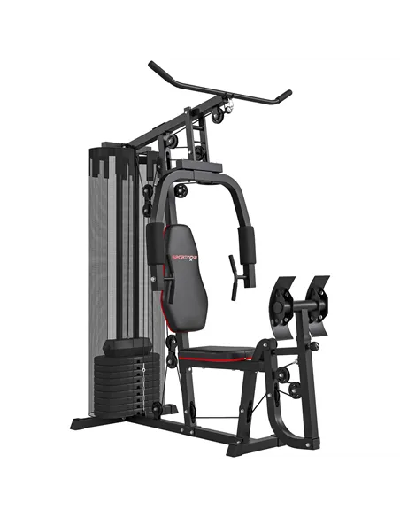 SPORTNOW Weights Machine, Multi Gym with 45kg Weight Stack, Compact Home Gym Leg Press Machine for Full Body Training